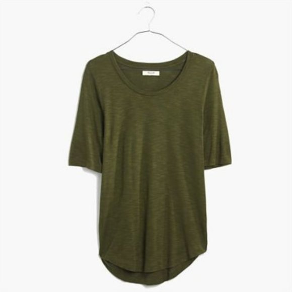 Madewell Tops - Madewell Anthem Tee Olive Green Slub Knit Top